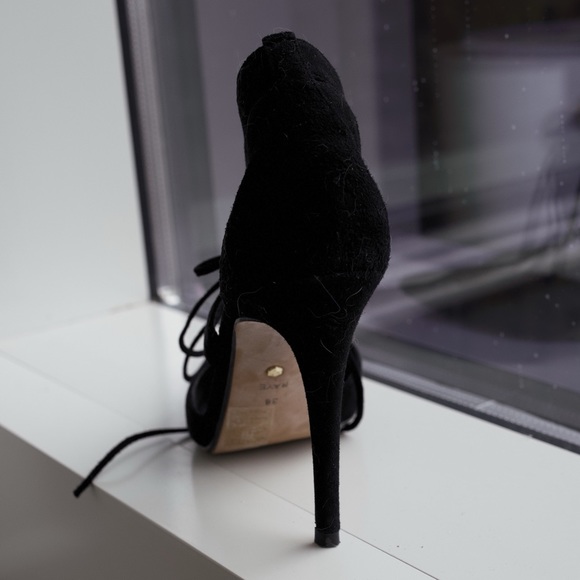 SEXY SLAY | suede lace-front black high heels - Picture 6 of 7